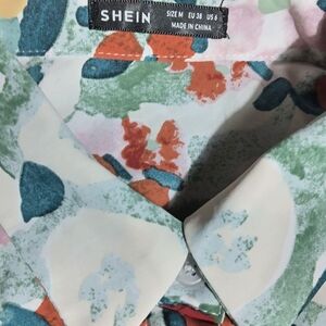 SHEIN Multicolor Floral Blouse, Satin Feel, Size M, NWOT